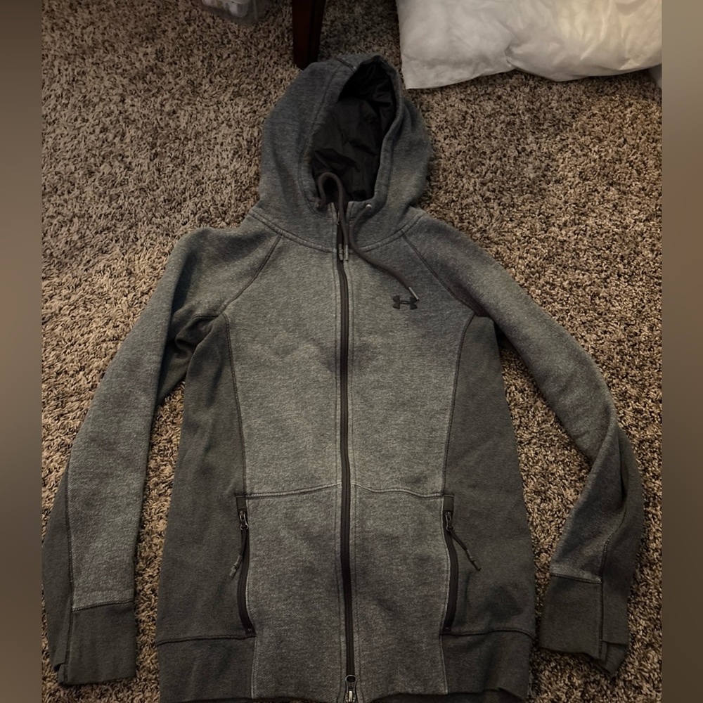 Under Armour Gray Full-Zip Hooded Utility Jacket